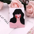 Elegant jewelry display card with minimalist illustration and pink rose decorative background - Goddess No. 1 / 6x8cm