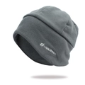 Gorro térmico grueso de forro polar gris para esquí y ciclismo al aire libre - Gris oscuro