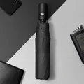 Business black automatic folding umbrella with premium black vinyl sun protection coating - Business Black (306 Handle)