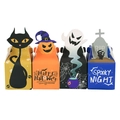 Halloween-Geschenkbox-Set mit Cartoon-Katze, Kürbis und Geist-Motiven in Farben - Geister-Serie Handboxen 12 Stück/Packung (4 Stile gemischt)