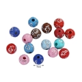 Detailed view of 8mm multicolor acrylic beads with silver cross pattern and 2mm hole size - Multicolor Cross