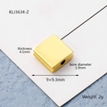 Golden square floral spacer bead for DIY jewelry, 9x9.3mm stainless steel accessory - Gold Square Shape Single Hole (KLJ3634-Z)
