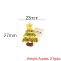 Abalorio de resina árbol de Navidad con gato blanco para manualidades DIY, 27mm - Árbol de Navidad