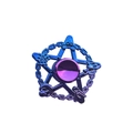 Star-shaped hand spinner with chain and skull design in blue-purple gradient finish - New Gradient Dazzling Five Point Fairy