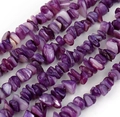Macro shot of purple irregular shell stone beads for DIY jewelry making and craft projects - 8*5mm (Approx. 220 Pcs) / Deep Purple Shell Chips