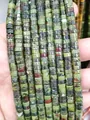 Mixed color natural stone cylinder beads for DIY jewelry with tiger eye and quartz textures - Dragon Blood Stone
