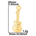 Detailed size specifications for the gold guitar pendant showing dimensions and weight - Pendant / Gold