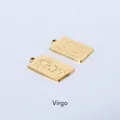 Detail of gold-plated stainless steel Virgo pendant with sun and moon celestial engraving - Virgo