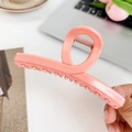 Pince à cheveux rose pailletée au fini brillant pour des coiffures douces de jeunes filles - Droit Rose Pamplemousse / 11.3cm