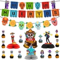 Set festa Dia de los Muertos con striscioni, decorazioni a nido d'ape e topper per cupcake - Set per Feste Giorno dei Morti 1 (Include Banner, Ghirlanda, Nido d'ape e Topper)