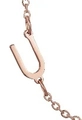 Rose gold O-chain necklace featuring a polished vertical 26-letter U-shaped pendant - Letter U / Rose Gold