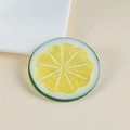 Realistic yellow and green PVC lemon slice model for creative DIY photography props - 6CM Diameter / Green