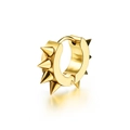 Punk style stainless steel huggie hoop earrings with cone studs in golden finish - 8-Spike Ear Hoop / Gold