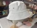 Classic white washed canvas bucket hat with metal eyelets and reinforced stitched brim - One Size / Cream