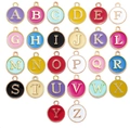 Set of 26 colorful enamel A-Z initial charms with golden edges for DIY jewelry making - A-Z Set (26Pcs) / Colorful