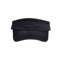 Deep grey washed cotton sun visor hat for outdoor sports with breathable open top design - Black
