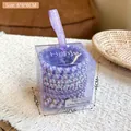 Elastici per capelli viola e argento in una confezione regalo trasparente HenJu - 6x6x6cm in Scatola / Intrecciato Viola (8 Pezzi)