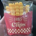 Set of 12 yellow wavy plastic food sealing clips in a red fries box packaging - 8pcs Boxed With Magnet (Separate Box)