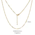 3mm 14k gold plated copper twist wave chain necklace with adjustable 46+4cm length - Gold S-0020 (50cm/3mm)