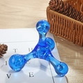 Blue three-claw handheld plastic massager tool with smooth finish and transparent design - Four-ball Massager Blue