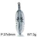 Ciondolo a piuma vintage in acciaio al titanio stile punk, misura 37x9mm e peso di 3g - Stile Piuma Realistico (KP76860-BD)