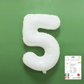 White 40 inch number 5 foil balloon for birthday party and anniversary celebration - 40-inch White 5-piece Cardboard Box