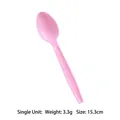 Single pink plastic spoon 15.3cm long weighing 3.3g for party desserts and catering - Pink Spoon