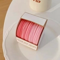 Pink gradient seamless hair bands set in a ceramic tray for high elasticity ponytails - 1099C Pink Gradient (5 Pcs Boxed)