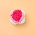 Detail of multi-layered hand-crocheted rose flower in pink and white yarn colors - Gradient Rose Red Rose Head