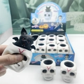 Squeeze skull toy with popping bat feature for stress relief, 12 pieces pack - White Skull Bat Squeeze Toy