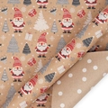 Christmas kraft wrapping paper roll with Santa Claus and tree print in festive red and grey - Christmas Greetings / 43CM*10M (Double-sided Printing)