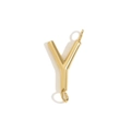 18K gold plated stainless steel letter Y pendant charm with two loops for DIY jewelry - Letter Y / Gold