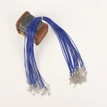 Cordino per collana in cera blu con chiusura in argento e scatola regalo in legno - 2.0mm/50cm / Blu scuro