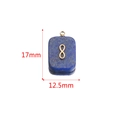 Lapis lazuli stone rectangle pendant with gold number 8 and 17mm size detail - Rectangle Lapis Lazuli - Infinity