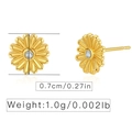 Detailed view showing 0.7cm diameter and 1.0g weight of zircon flower stud earrings - KE0200