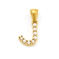 Pendentif lettre J dorée serti de perles blanches pour collier de mode féminine - Lettre J (SP149G-J)