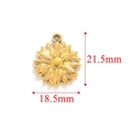Golden sunflower stainless steel pendant accessory measuring 21.5mm by 18.5mm size - Daisy