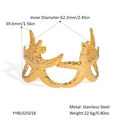 Detail view of gold starfish bangle with size dimensions and stainless steel material spec - Gold Starfish Style (YYBL025018)