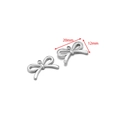 Silver stainless steel bow pendant measuring 20mm by 12mm for DIY jewelry making - 20*12mm Bow 2mm Single Hole / Steel