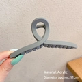 Minimalist grey-blue acrylic shark hair clip for thick hair in an 11cm elegant cross design - Diameter Approx 11cm / 12# Grey Blue Twist Clip