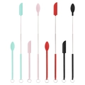 Mini retractable silicone spatula and spoon set in four colors for jars and cosmetics - Spatula / Red