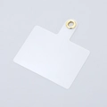 Vista detallada de una lengüeta de PVC transparente para móvil con anillo de metal dorado - Parche duro transparente (hebilla dorada)