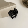 Glossy black French mesh shark hair claw clip for women's thick hair styling - Pumpkin 3cm Glossy Black