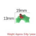 Christmas holly leaves and berries resin DIY accessory for holiday decor 19mm x 13mm - Holly Leaves