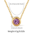 Detailed size specifications for gold necklace with purple gemstone pendant dimensions - KN0461-3-Solitaire Purple Gemstone