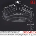 Transparent toothless PC material headband base with dimensions 48.8x2.0x0.45cm - 2.0CM Non-toothed Transparent Visor