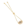 Adjustable gold pull-chain bracelet with eye-shaped pendant and colorful zircon stones - Semicircle Petal Shape Multi-Color Zirconia Style (3#)