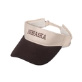 Visière pare-soleil femme avec broderie Nebraska en couleurs contrastées crème et marron - Café