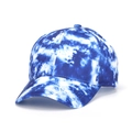 Blue and white tie-dye baseball cap with classic six-panel design and curved brim - Blue and White Gradient Tie-Dye Style (10#)