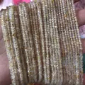 Faceted natural citrine quartz square beads strands for DIY jewelry making - 31-Gold Rutilated Quartz (Natural)